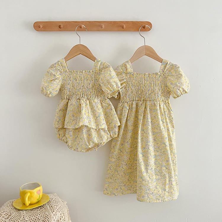 【BABY&KID】夏新作 花柄半袖ロンパース ワンピース