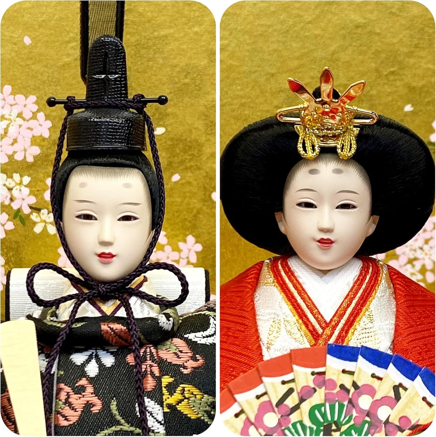 25号　赤　飾り台　特製　雛人形 雛人形 コンパクト 特上五人毛氈三段｜本格的な三段飾り雛人形