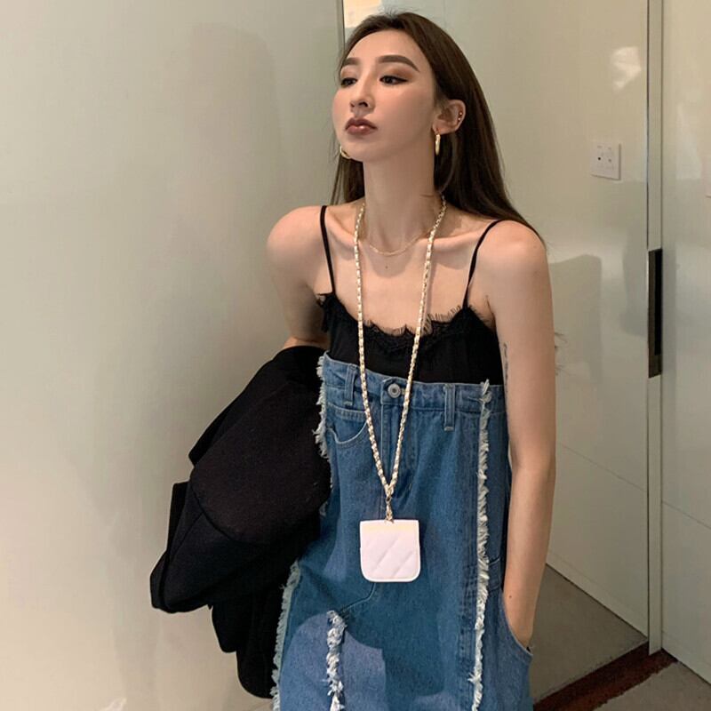 スタンダードカラーレースドレス サマースタイルスカート レトロ 夏物 ステッチ ガールズファッション67937601538