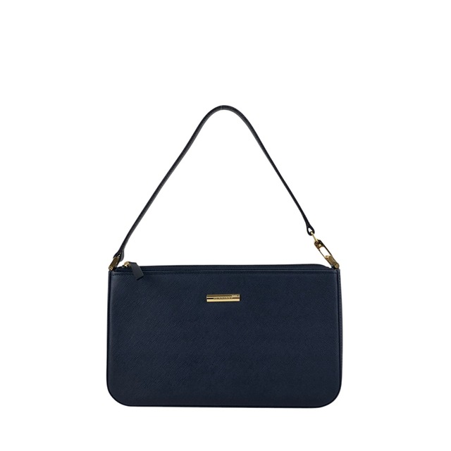 BURBERRY バーバリー ショルダーバッグ ネイビー プレートロゴ レザー ワンショルダー vintage ヴィンテージ オールド 3fb5v6