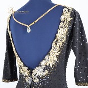 社交ダンス 衣装 スタンダードドレス スタンダード ドレス ワンピース NANAKA ナナカ デモ 競技 パーティ 発表会 黒 チュール 高級感 ボリューム ブラック系 ゴージャス 大人っぽい フォーマル ダンス衣装 レディース スカート おしゃれ シンプル 発表会用 競技用 ショー