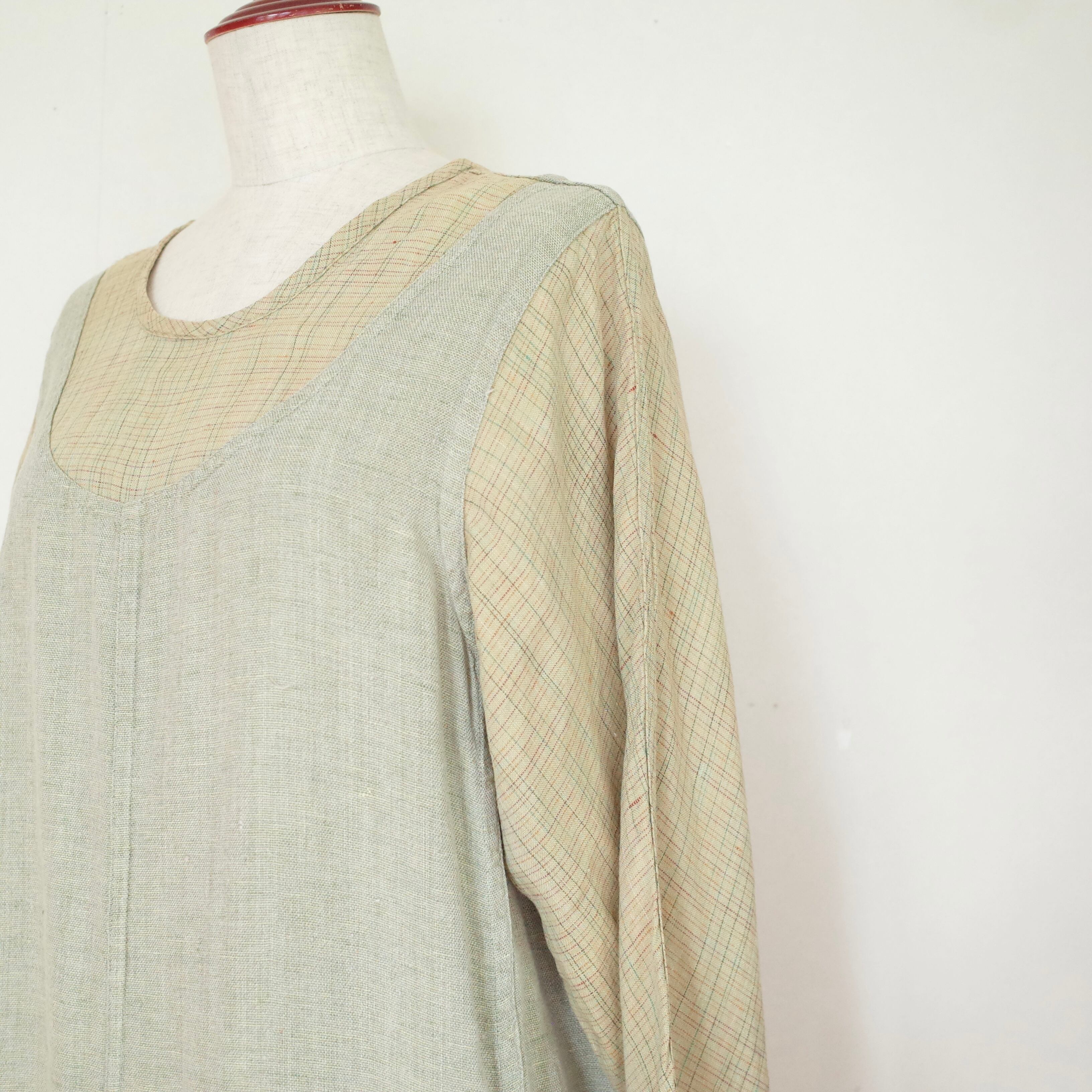 linen switching dress
