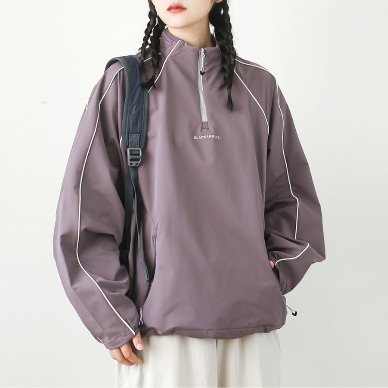 ニュアンスカラーハーフジッププルオーバー C00674