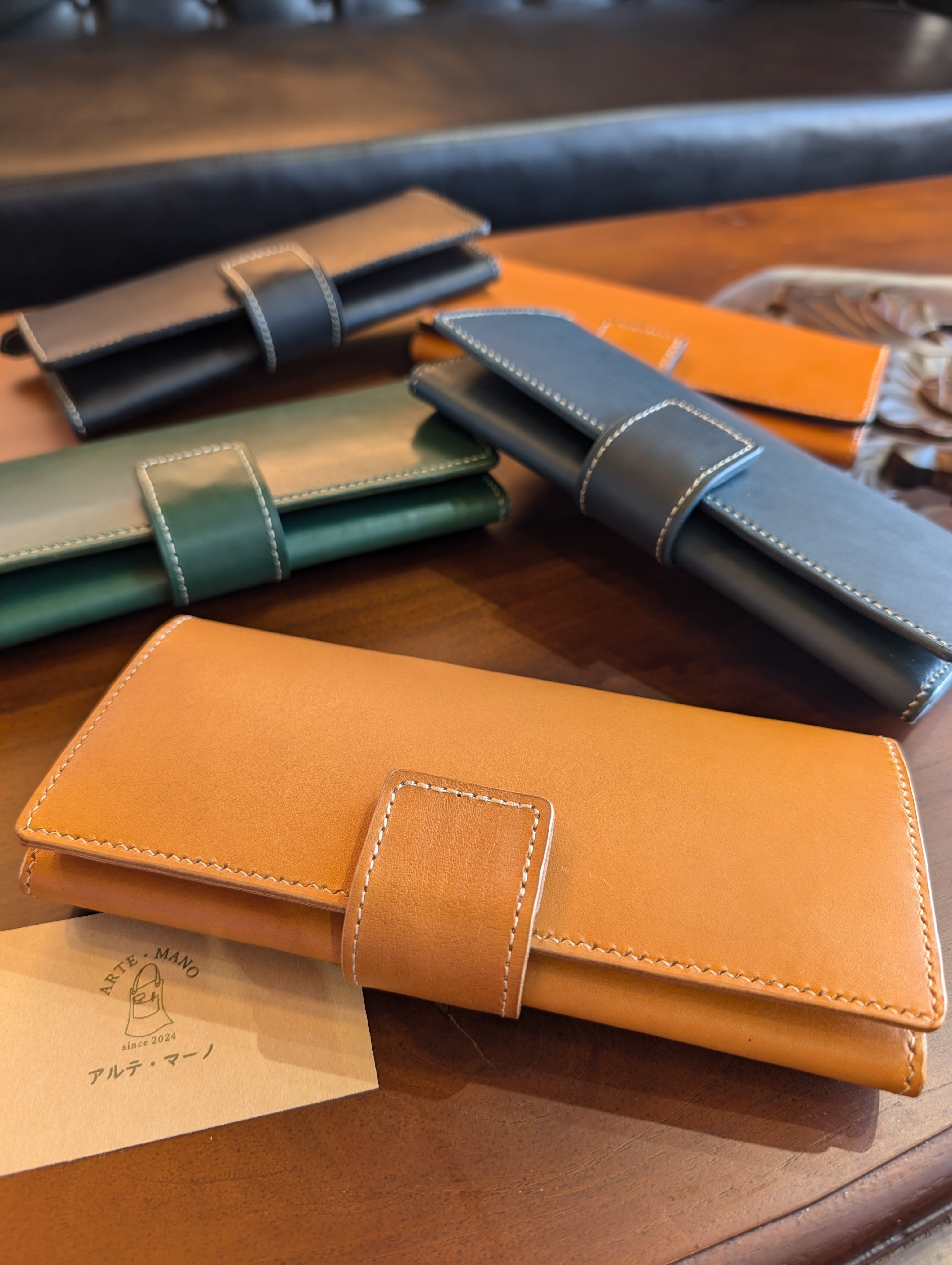 全て手作りの一点もの革小物】一生もの長財布・ロングウォレット