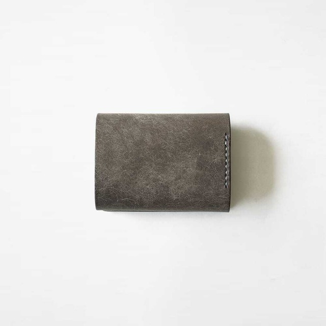 【限定色】お札を折らない ミニ財布【グレー×くすみブルー】Smoky+（受注生産品）