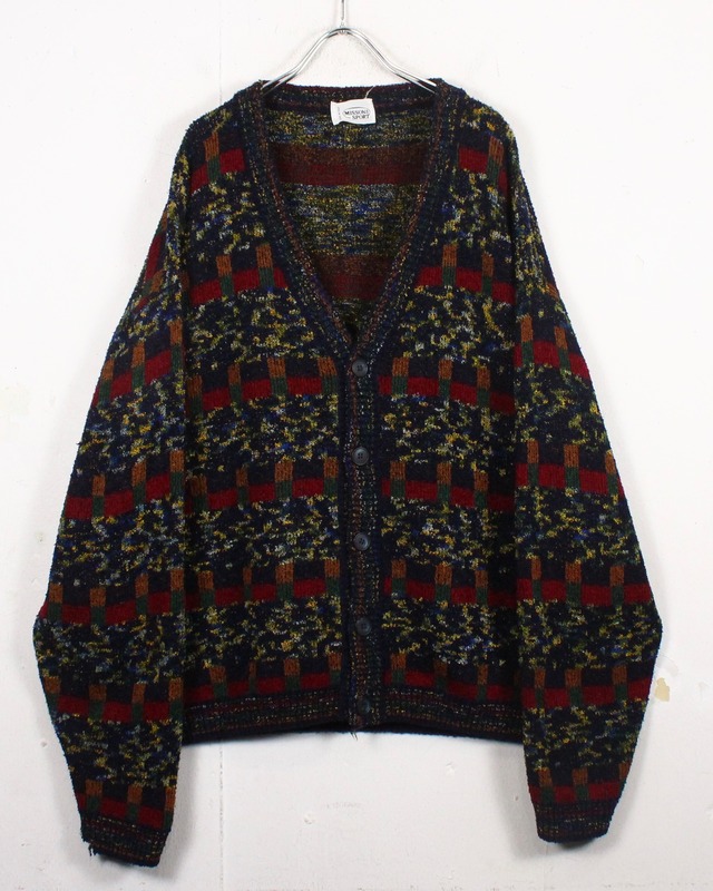 【Caka act2】“MISSONI SPORT” Multi Pattern Vintage Knit Cardigan