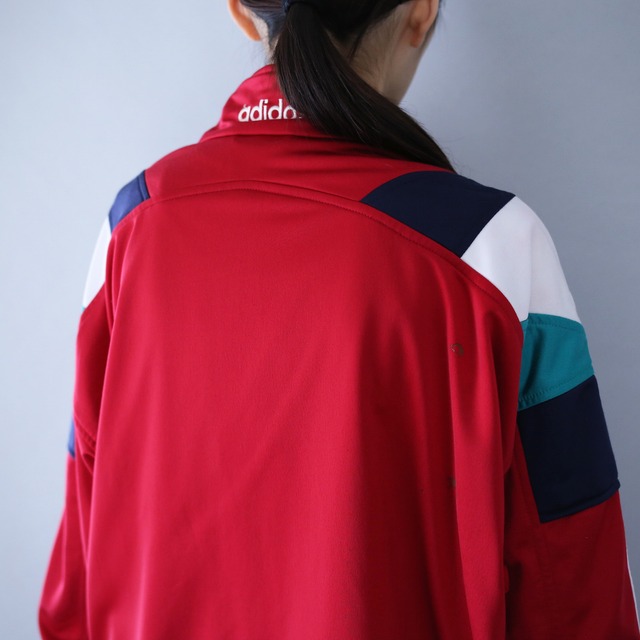 "90's adidas" multi switching loose silhouette track jacket