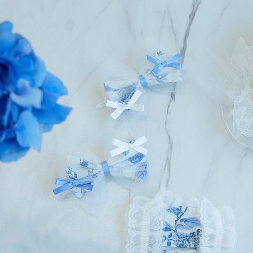 Blue Gargen Hair Ribbon