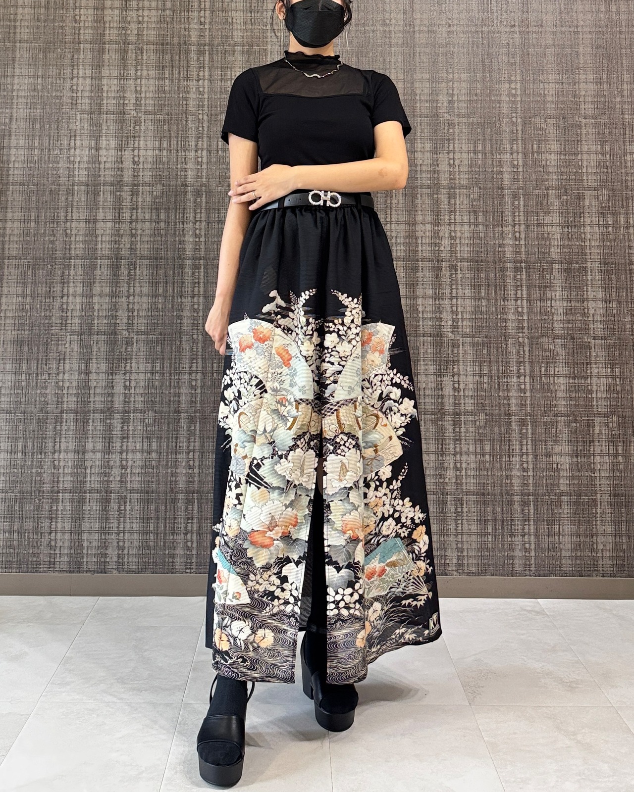 See-through long skirt 682(夏用着物)