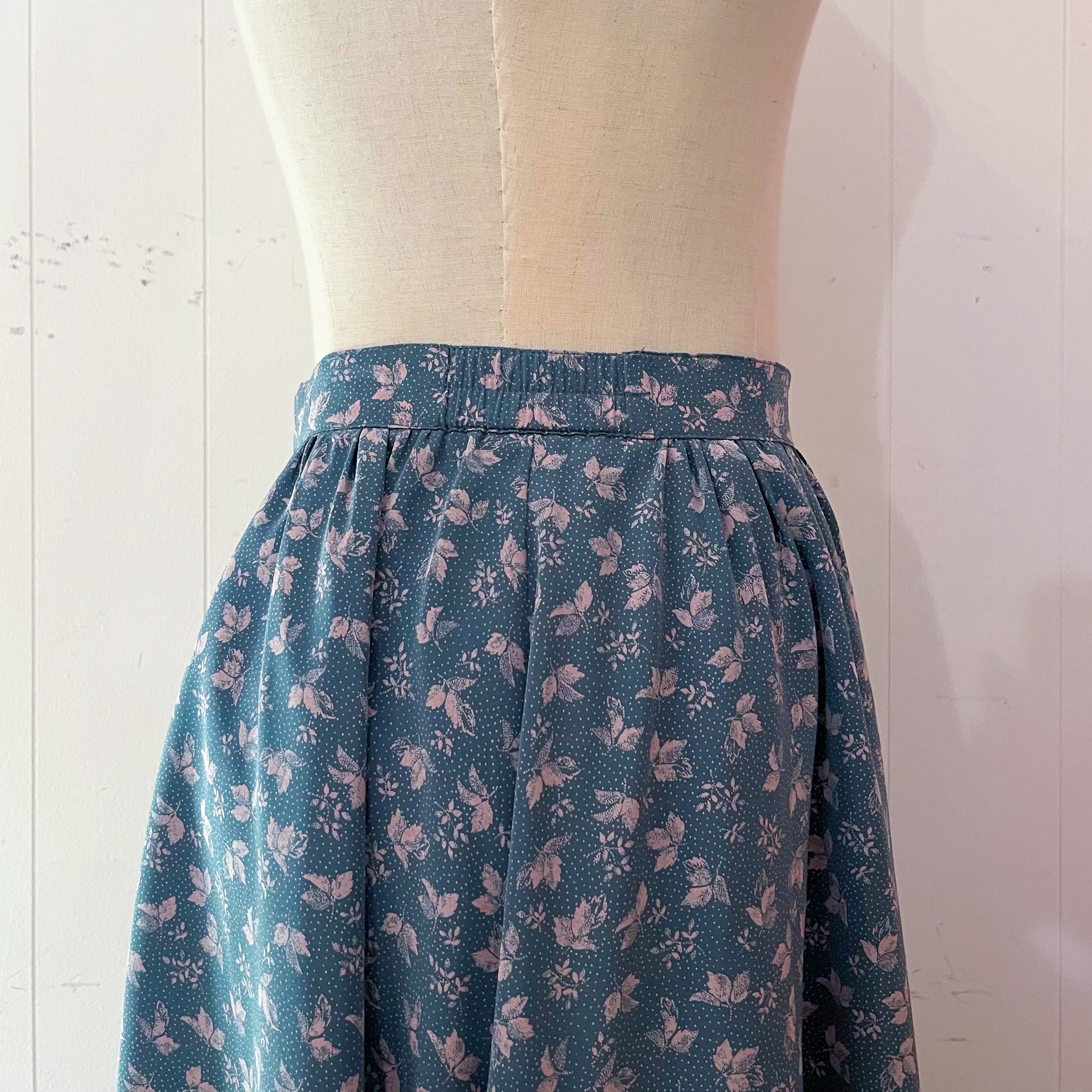 mini leaf green gather skirt