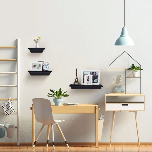 ヴィンテージ　ブラック　黒モダン　3ピース　収納ラック　３セット　ウォールシェルフ　壁掛け　壁面収納　ラック　リビングルーム　ベットルーム　寝室　トイレ　木製　ギフト　北欧　ギフト　おしゃれ　シンプル　かっこいい　スタイリッシュ