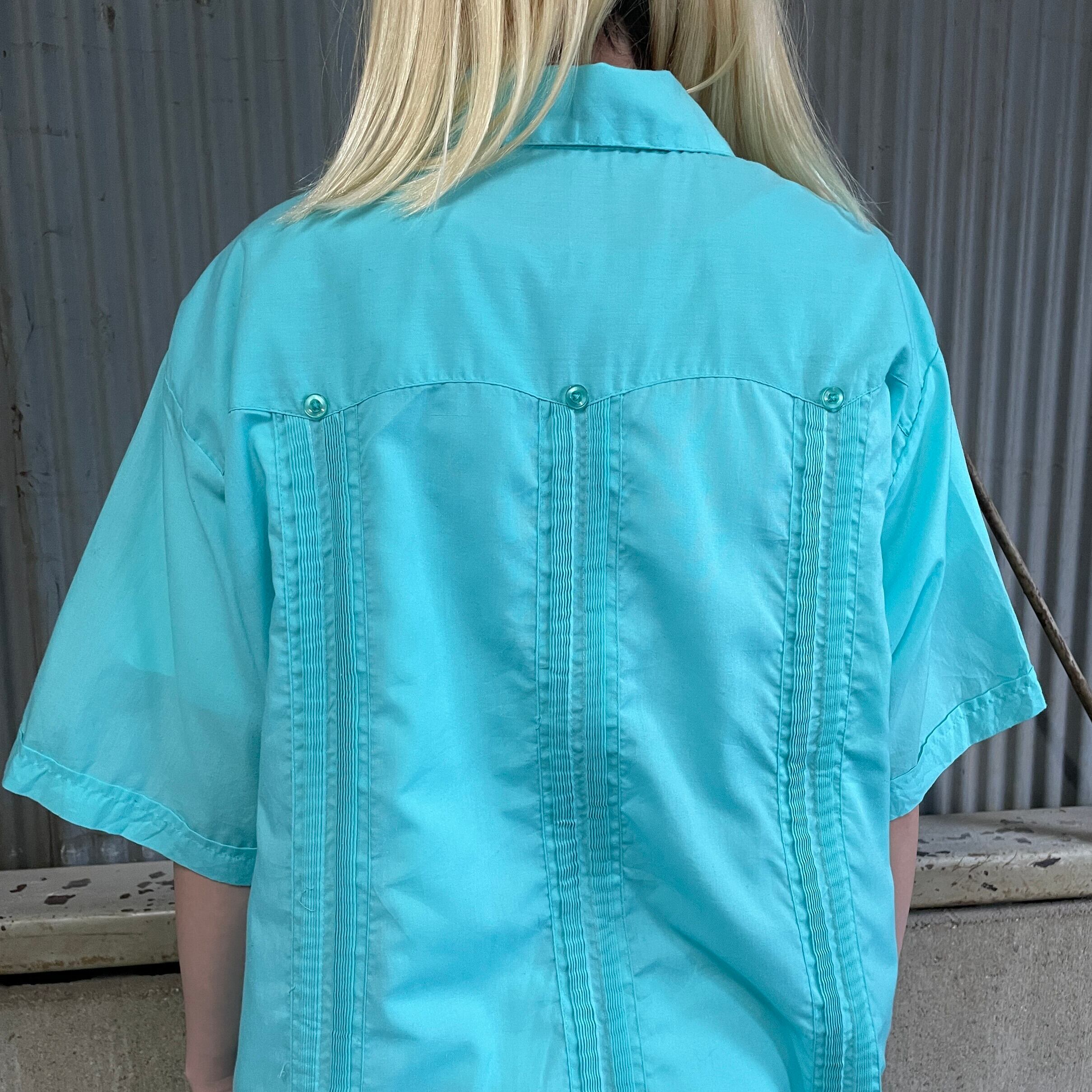 Guayaberas D' Yucatan 半袖 開襟 プリーツ キューバシャツ メンズL 42
