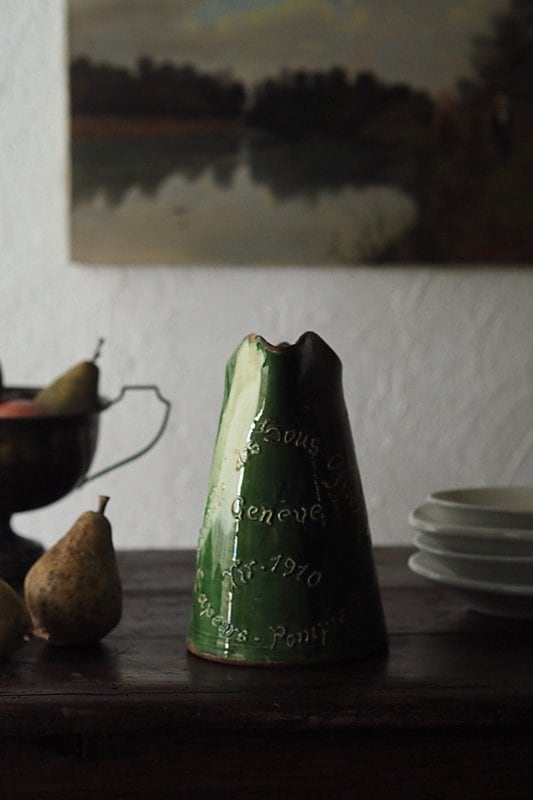 色の変化 陶器水差し-antique pottery pitcher | アンティーク