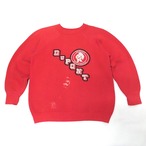 1960’s USA Vintage Flocky Print Sweatshirt “DUPONT BULLDOGS”