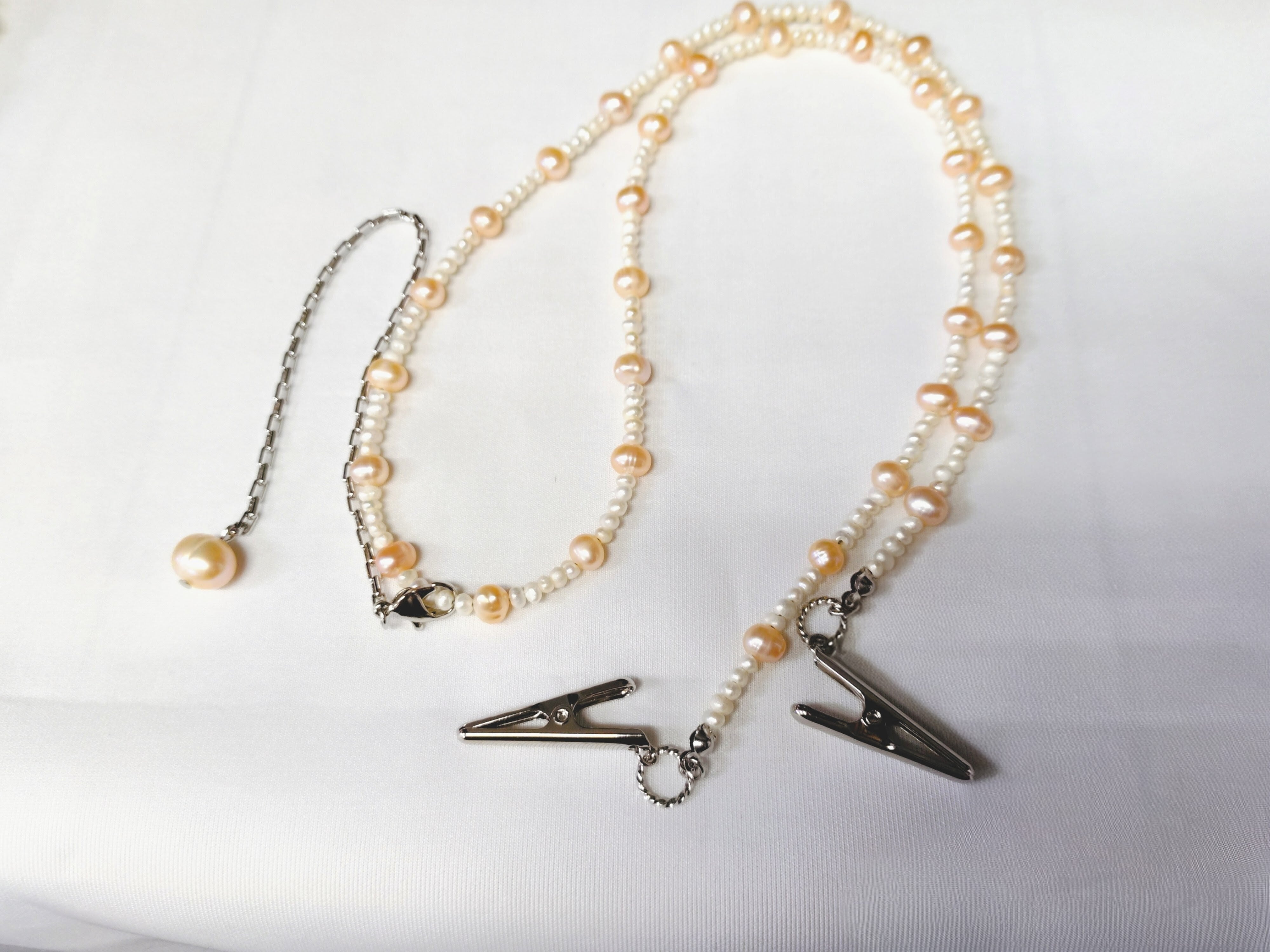 淡水パールのナプキンクリップ・ピンク