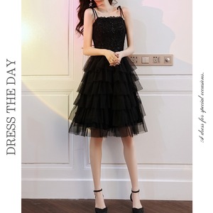 刺繍キャミソールティアードドレス D0190