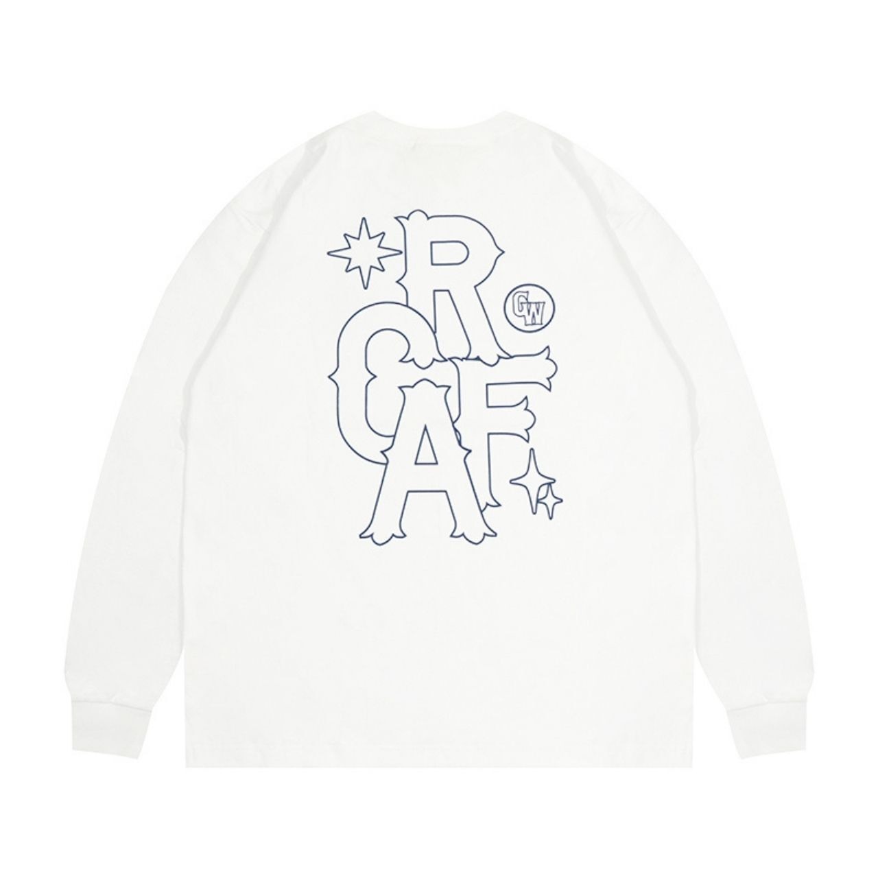 スターレタープリントアメカジロングTシャツ　1088