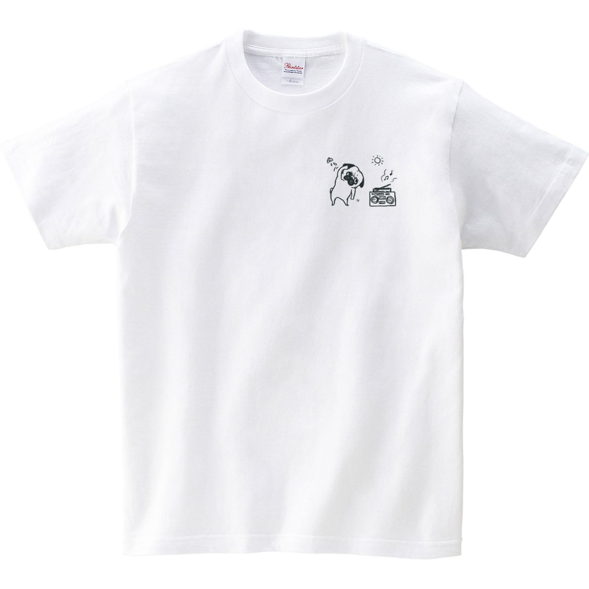 ラジオ体操 パグ Tシャツ dog60 犬 ブヒ パグ 好き 服 ゆるい イラスト
