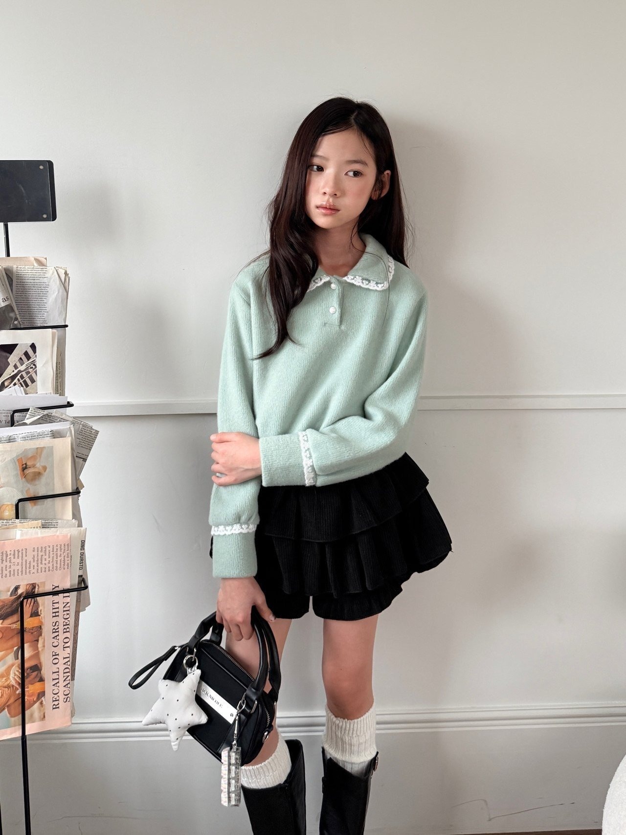 COMMA［取寄］lace collar tee 26winter