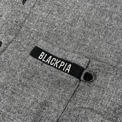 BLACK PIA ブラックピア ロゴ刺繍 長袖 ウール シャツ サイズ L /メンズ/グレー/日本製/ライカ