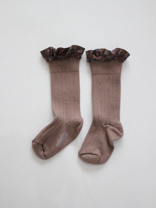 collegien リバティTRIM KNEE-HIGHS SOCKS  Praline