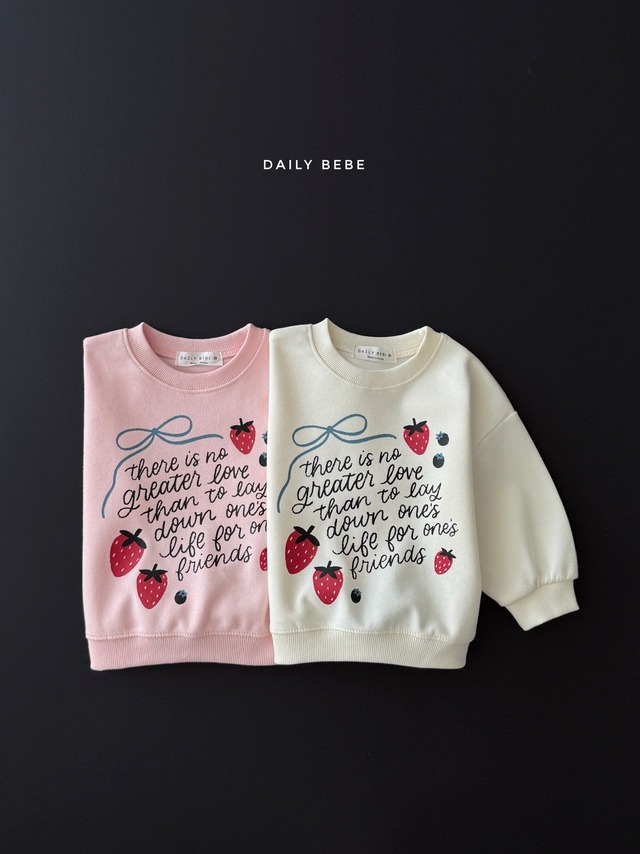 strawberry ribbon sweatshirt【DAILYBEBE】※10月中旬発送予定