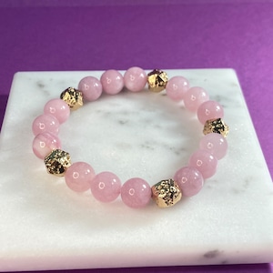 【恋の結界】永縁ブレスレット　ローズクォーツ×ラバーストーン