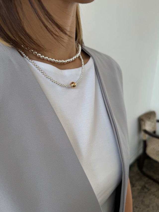 gold ballsilvermixnecklace