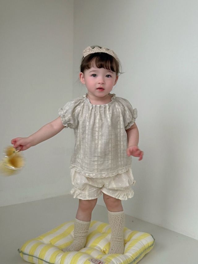 予約：Linen-inspired top and bottom set〔my daughter〕