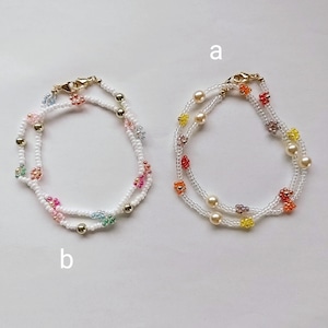 beads flowerネックレス/マスクチェーン