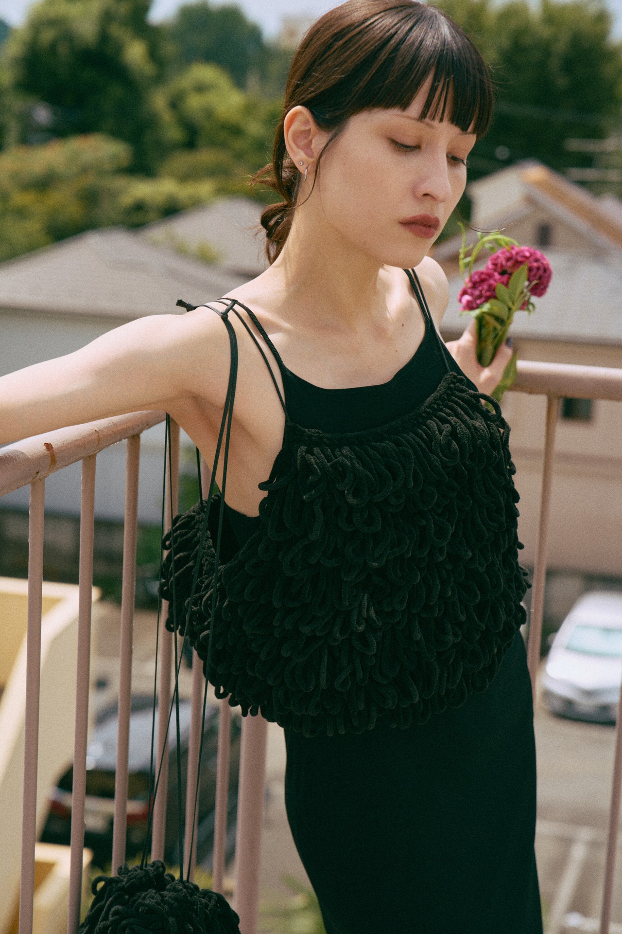 Thick Velvet Loop Monster Cami Hand Knit
