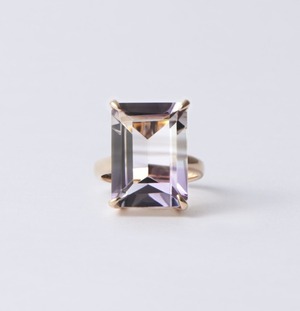 【One of a kind】Rectangle ring / Amethyst x 10KYG