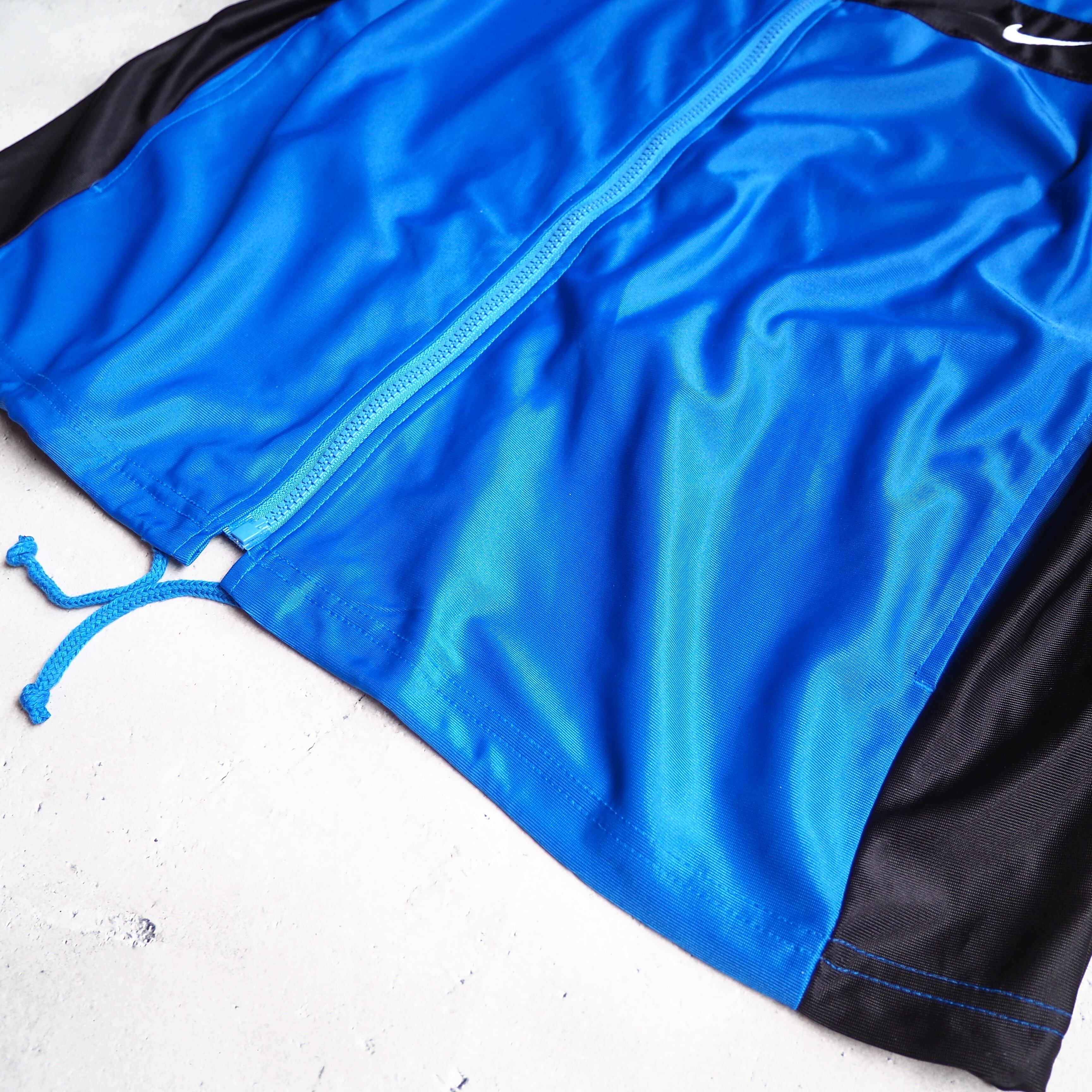 2000s " NIKE " Light Blue × Black Bi color SS track jacket