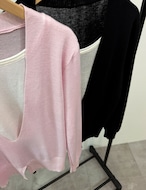 【新作5%OFF・3日間】Deep-Vneck Layered Knit_2colors