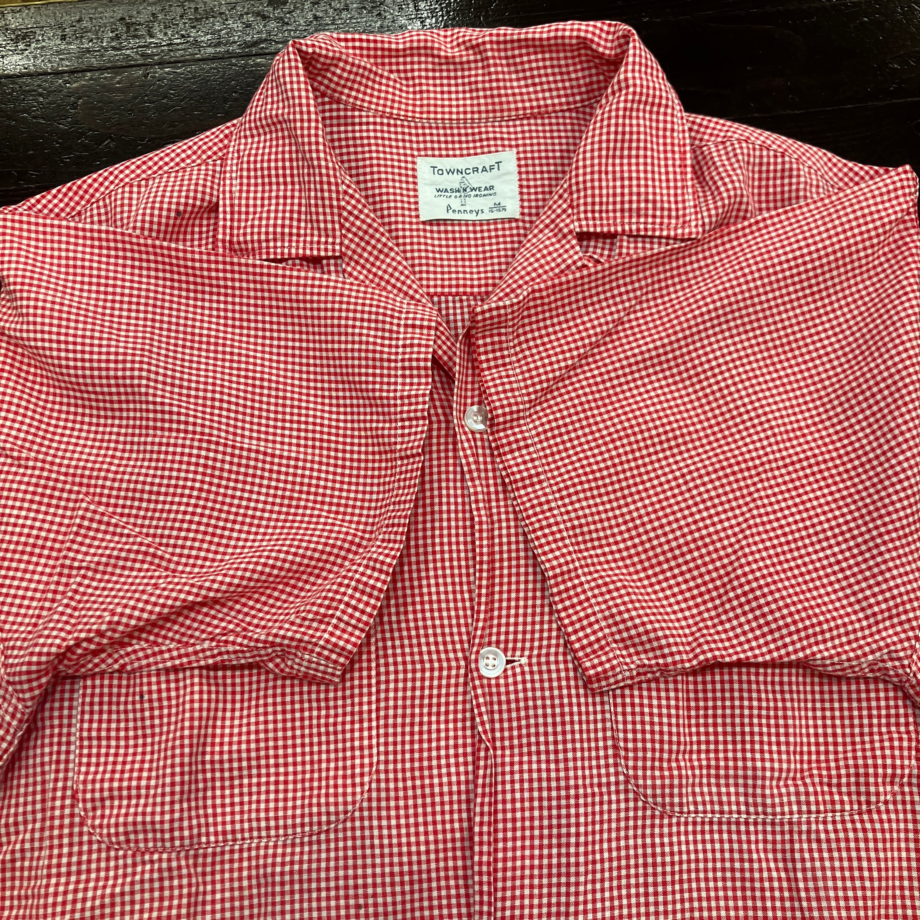 1960'S TOWN CRAFT S/S RED GINGHAMCHECK SHIRT | safarionline