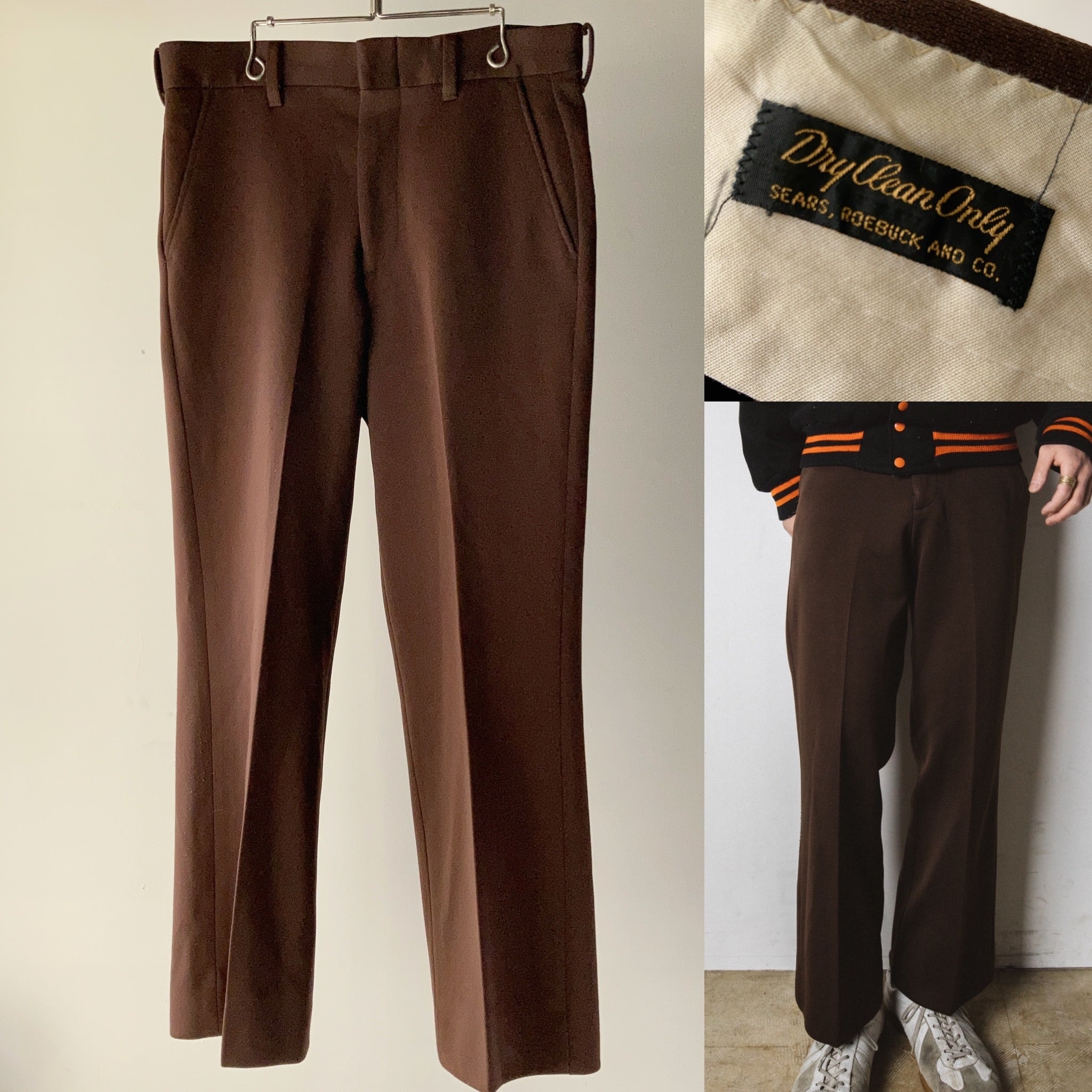 70s Vintage Sears デニム　スラックス　スタプレ　フレア