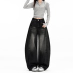 wide denim pants / l0273