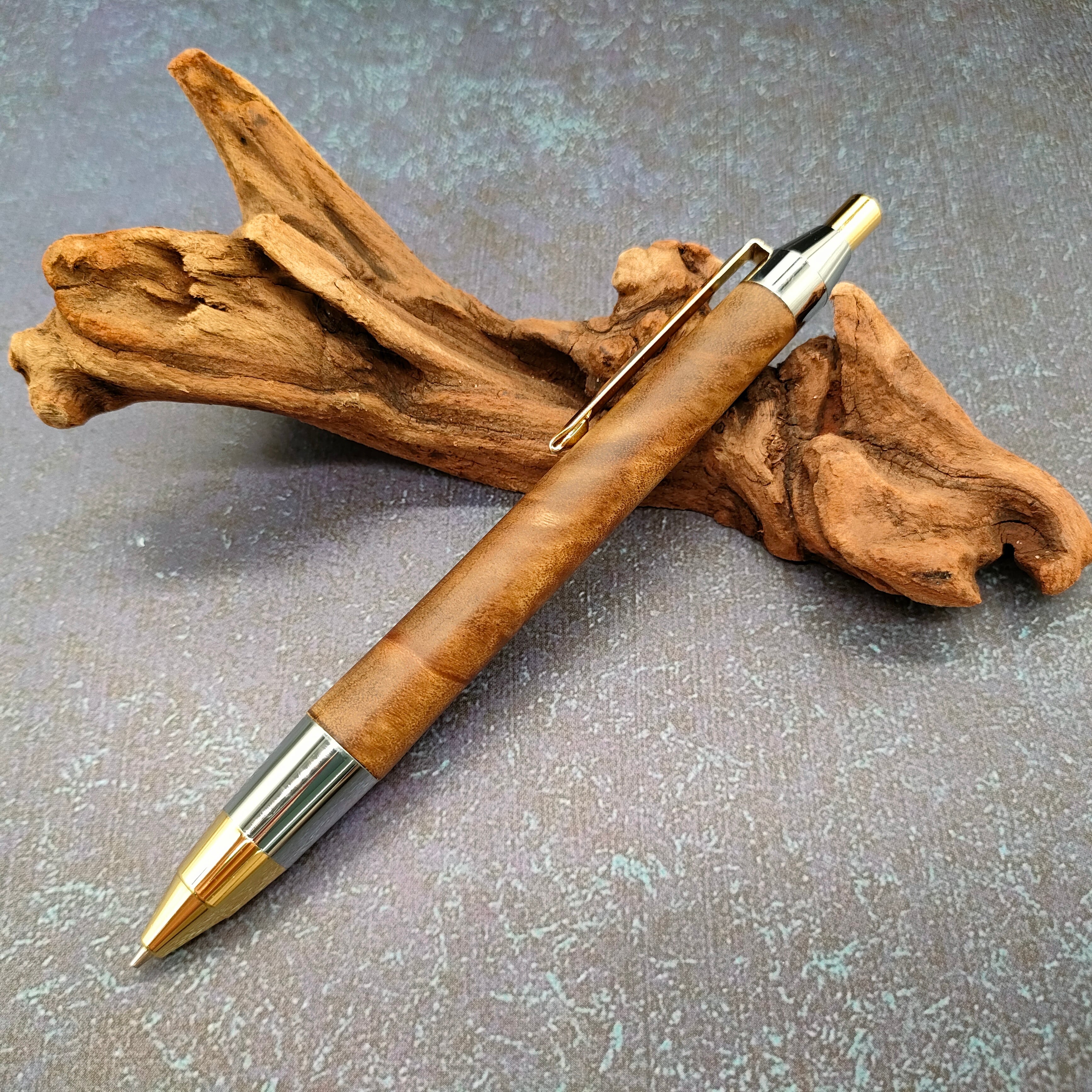 ZAWASOUオリジナル金具】木軸シャープペンシル マーブルウッド W35