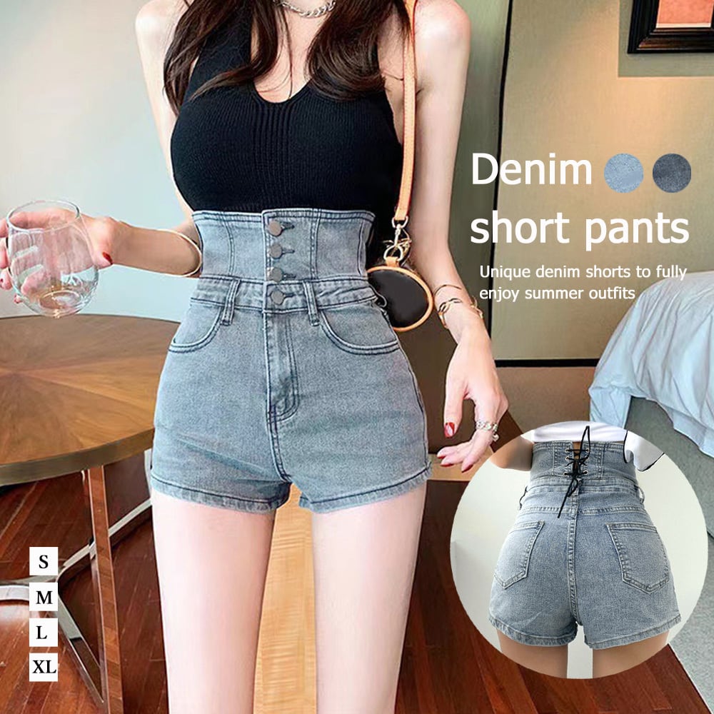 セクシーハイウエスト デニム ショートパンツ 美脚 ショートパンツ