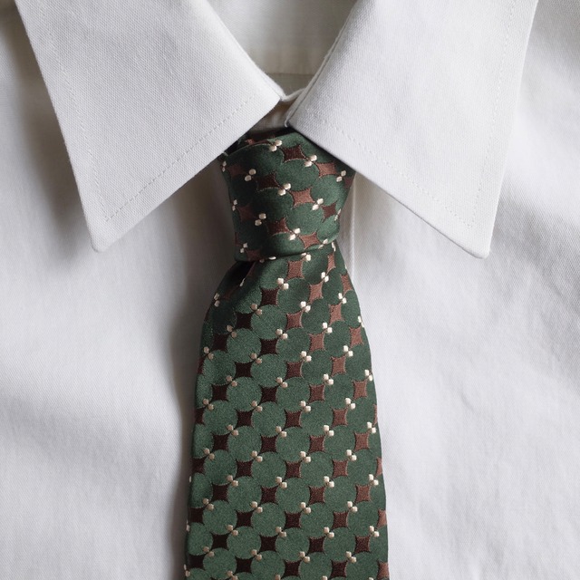 "CELINE" Made in ITALY Geometric Patterned Silk Tie