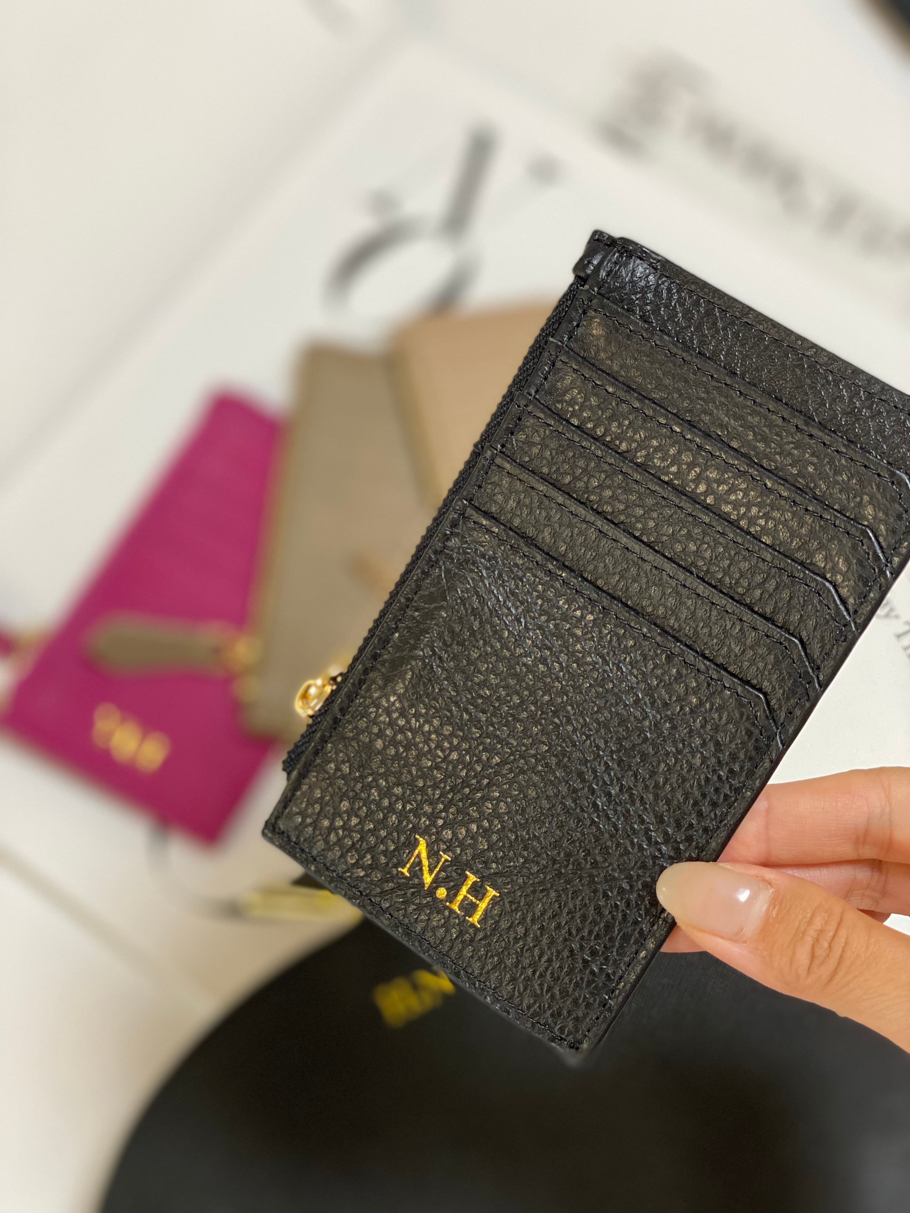 名前入れ可】全6色本革刻印フラグメントケース | ROSE AURA