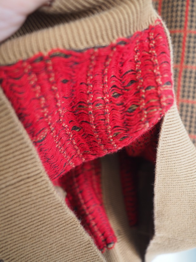~1990’s AUSTRALIA LIZSPORT Plaid Pattern Cotton Cardigan／L