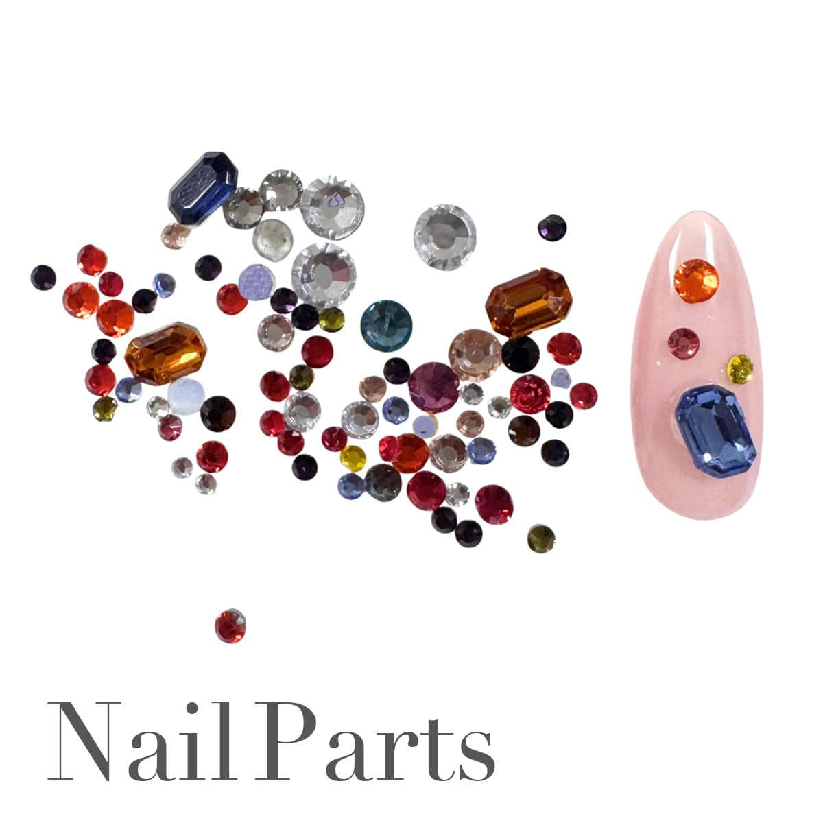 ネイルパーツ ラインストーン バラエティ カラー MIX P-3 nail