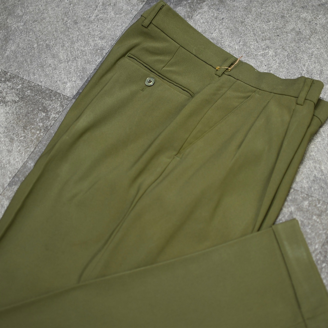 NEW・GEN  drape silhouette wide 2tuck slacks khaki