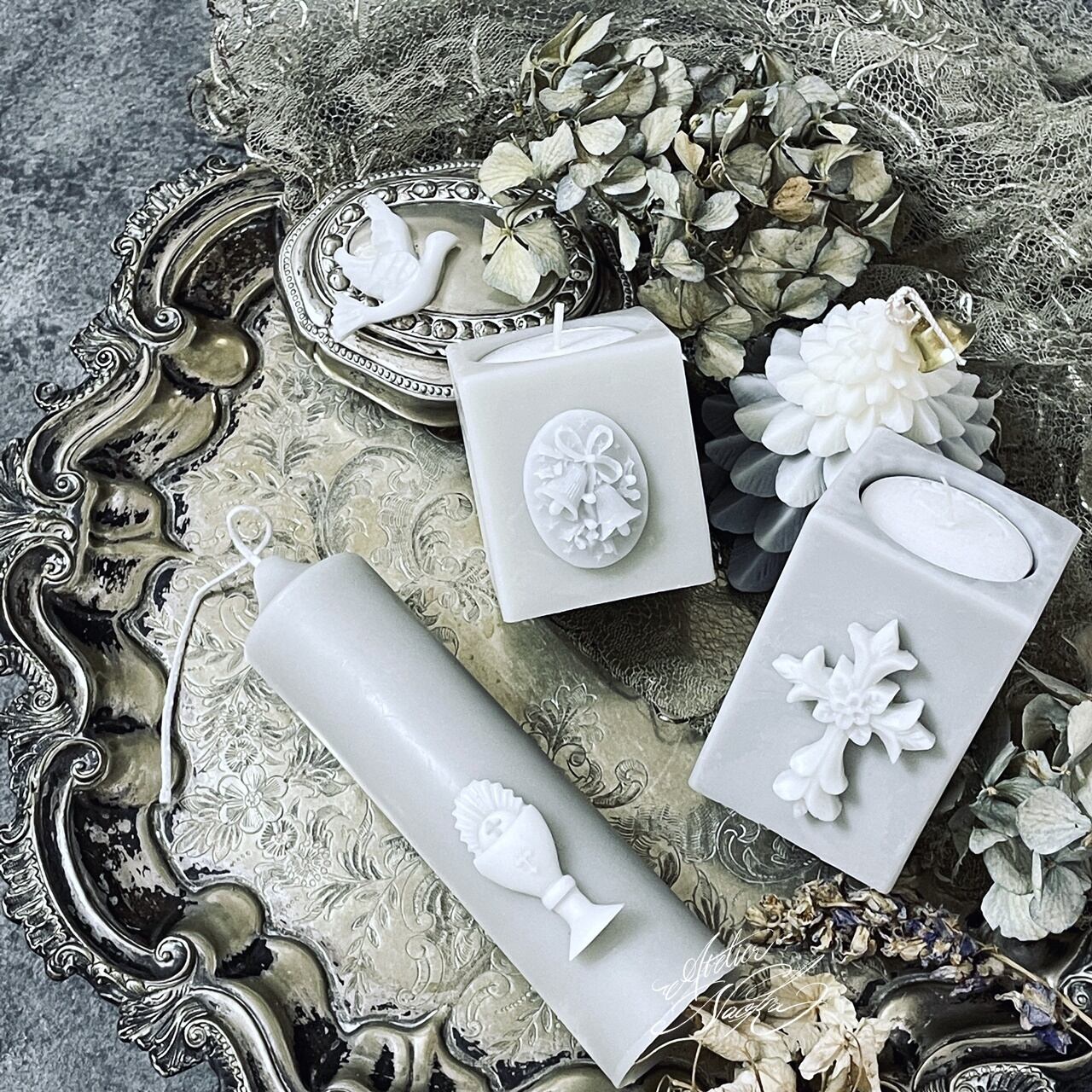 鳥、ハンド、ゴブレット 祈り ～ prière ～ シリコンモールド