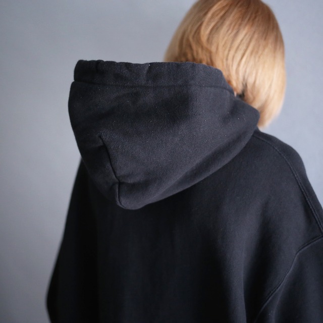 "Champion" loose silhouette black sweat parka
