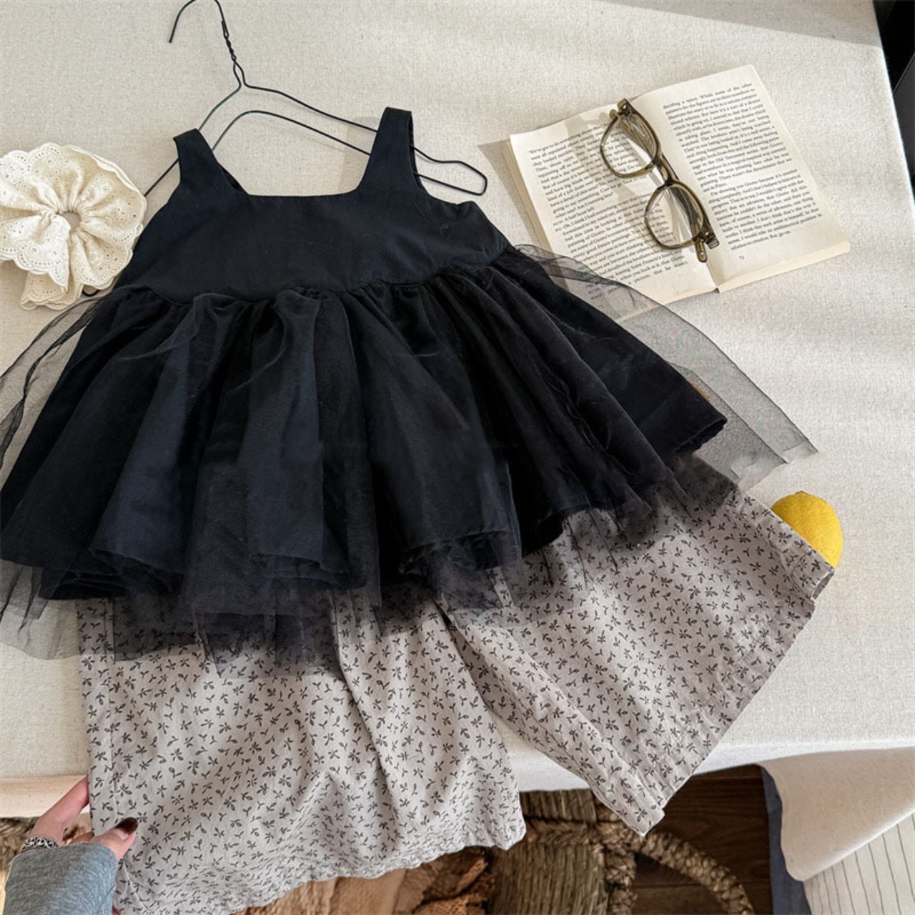 秋ふんわりチュールノースリーブトップ