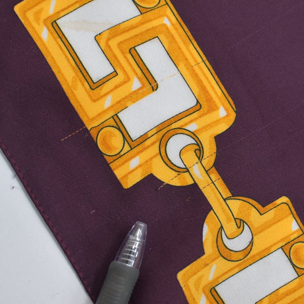 80s Scarf スカーフ ポリエステル 大判 ダックスフンド チェーン 総柄