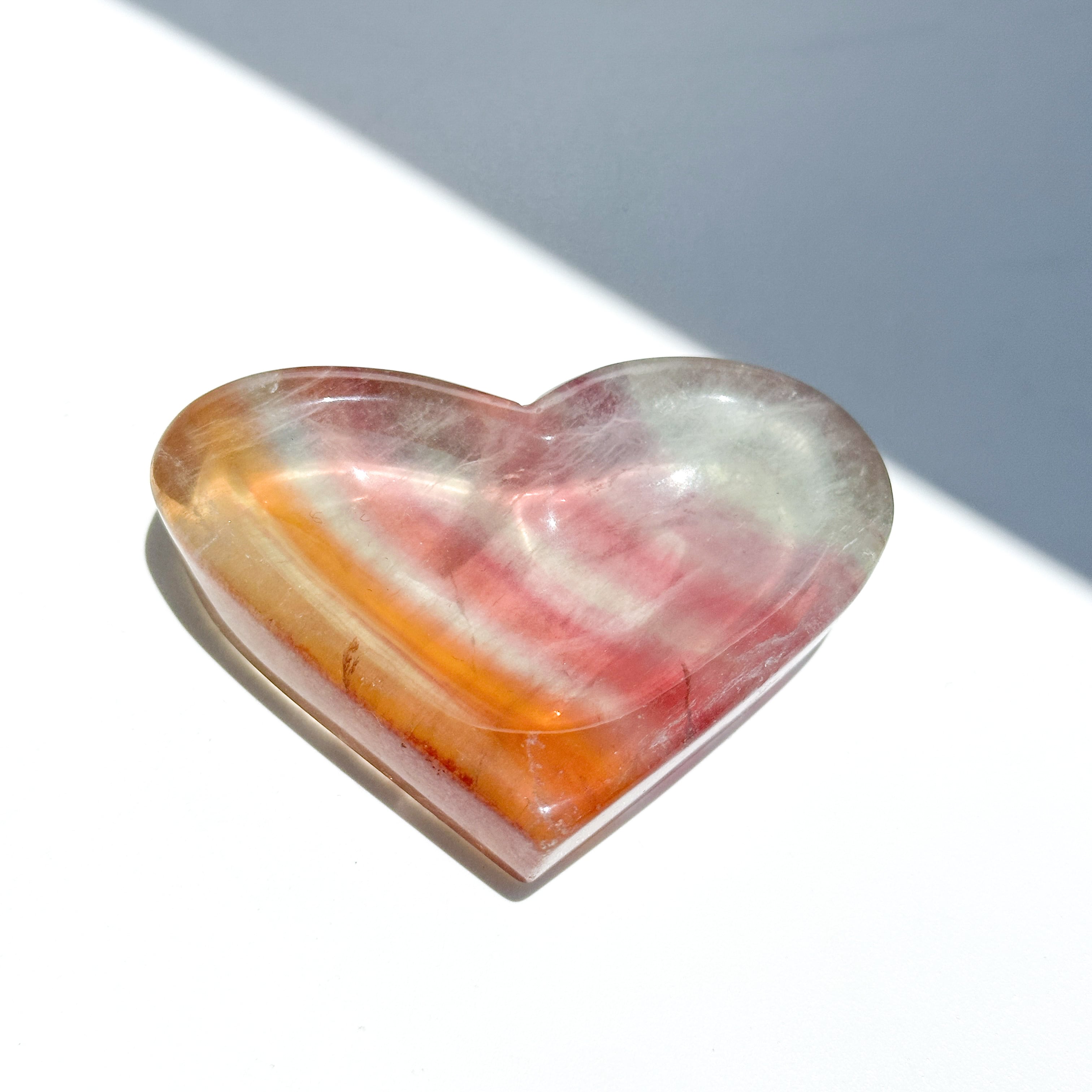 レインボーフローライトハート型のうつわ01◇ RainbowFluorite ◇天然石・鉱物・パワーストーン・インテリア