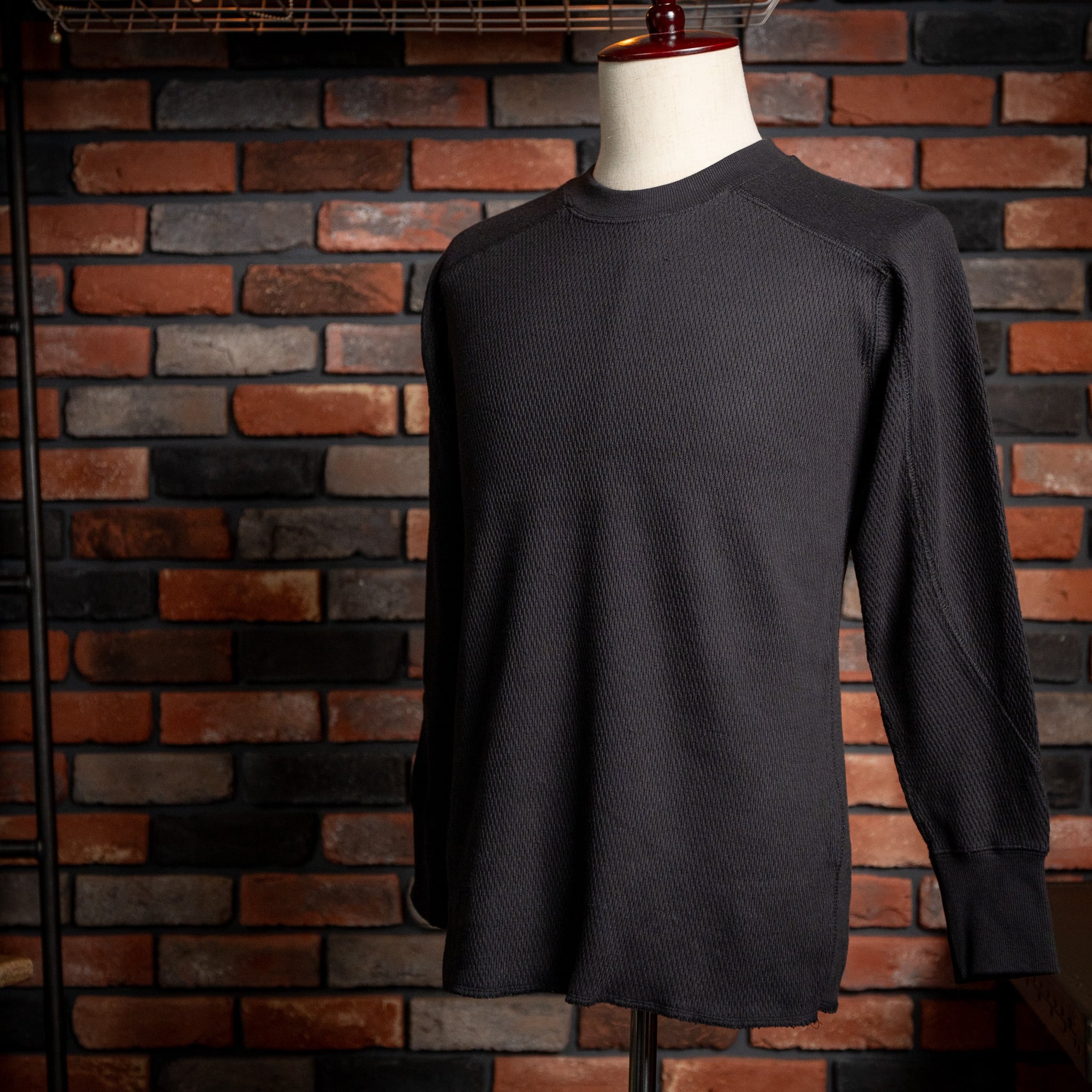 【F.E.S-STANDARD ISSUE】 Heavy Thermal Crew Neck Shirt "BLACK" FAR EAST SIGNAL 新品 ヘビーサーマル ワッフル クルーネック サーマルシャツ